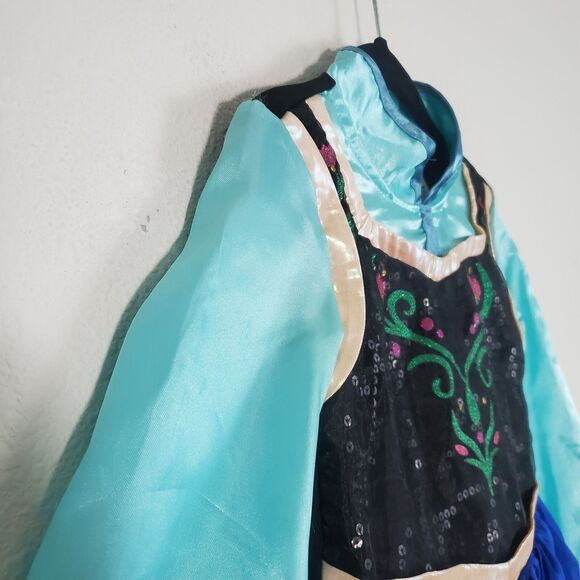 Disney Frozen Elsa Girls Costume Dress 4 Multicolor Princess Glitter Pretend - Picture 4 of 11